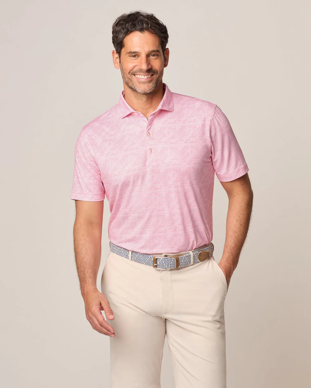 Printed Jersey Performance Polo - Gaston Paloma