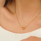 18K Gold Petite Braided Heart Non-Tarnish Necklace