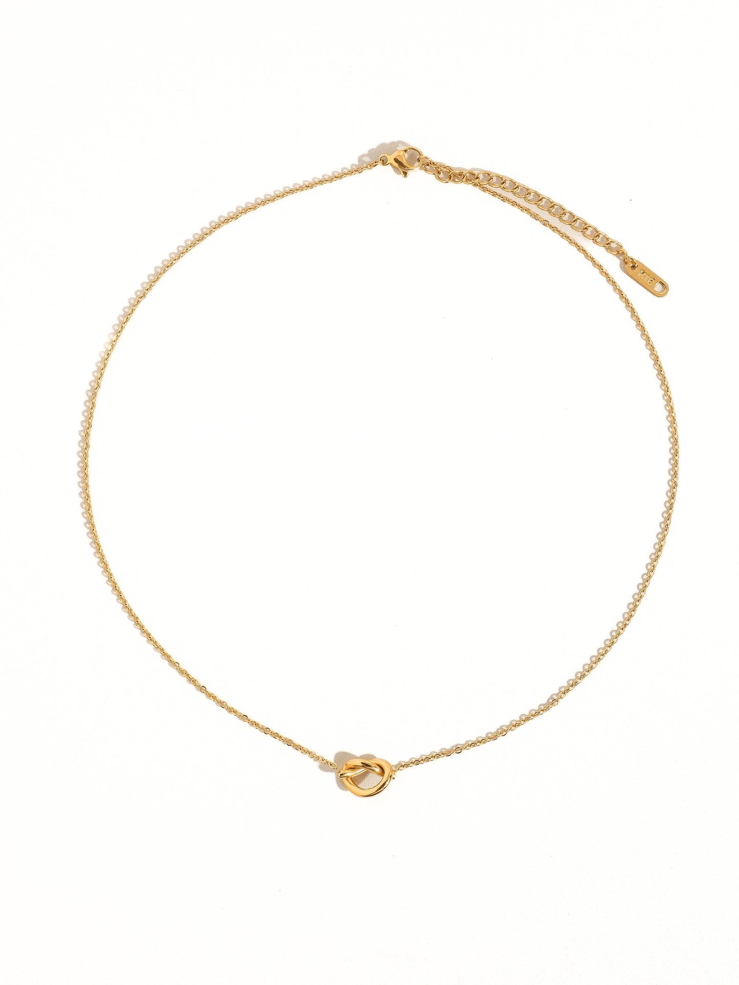 18K Gold Petite Braided Heart Non-Tarnish Necklace