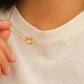 18K Gold Petite Braided Heart Non-Tarnish Necklace