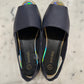 navy flat with holographic sole
