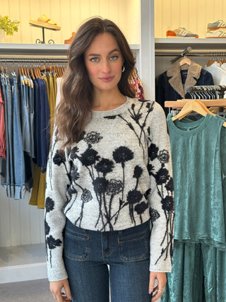 Embossed Floral Sweater