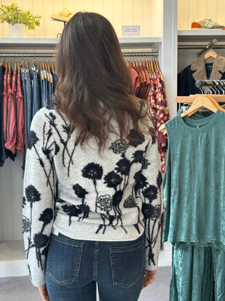 Embossed Floral Sweater