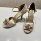 Clarissa cream/gold heel