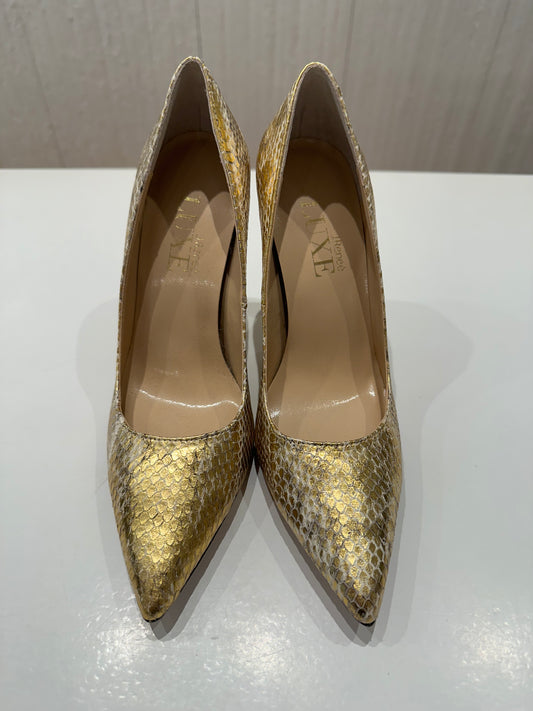 Ellyana Gold Snakeskin Heel