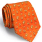 Turkey Trot Orange Woven Print Necktie
