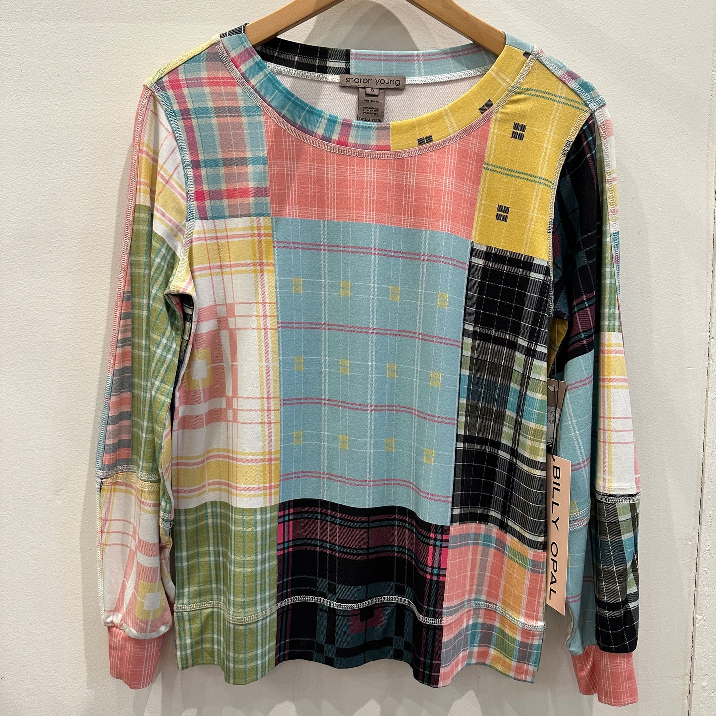 Mixed Plaid Pullover Tee