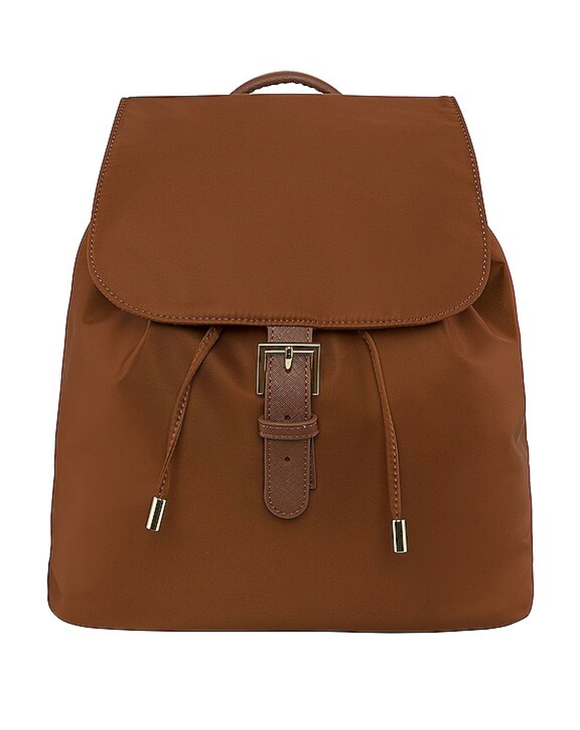 Nylon Flap Backpack (Chocolate)