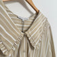 Ruffled Collar Striped Shirt