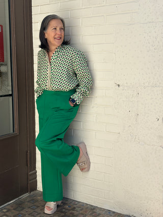 Wide Green Trouser