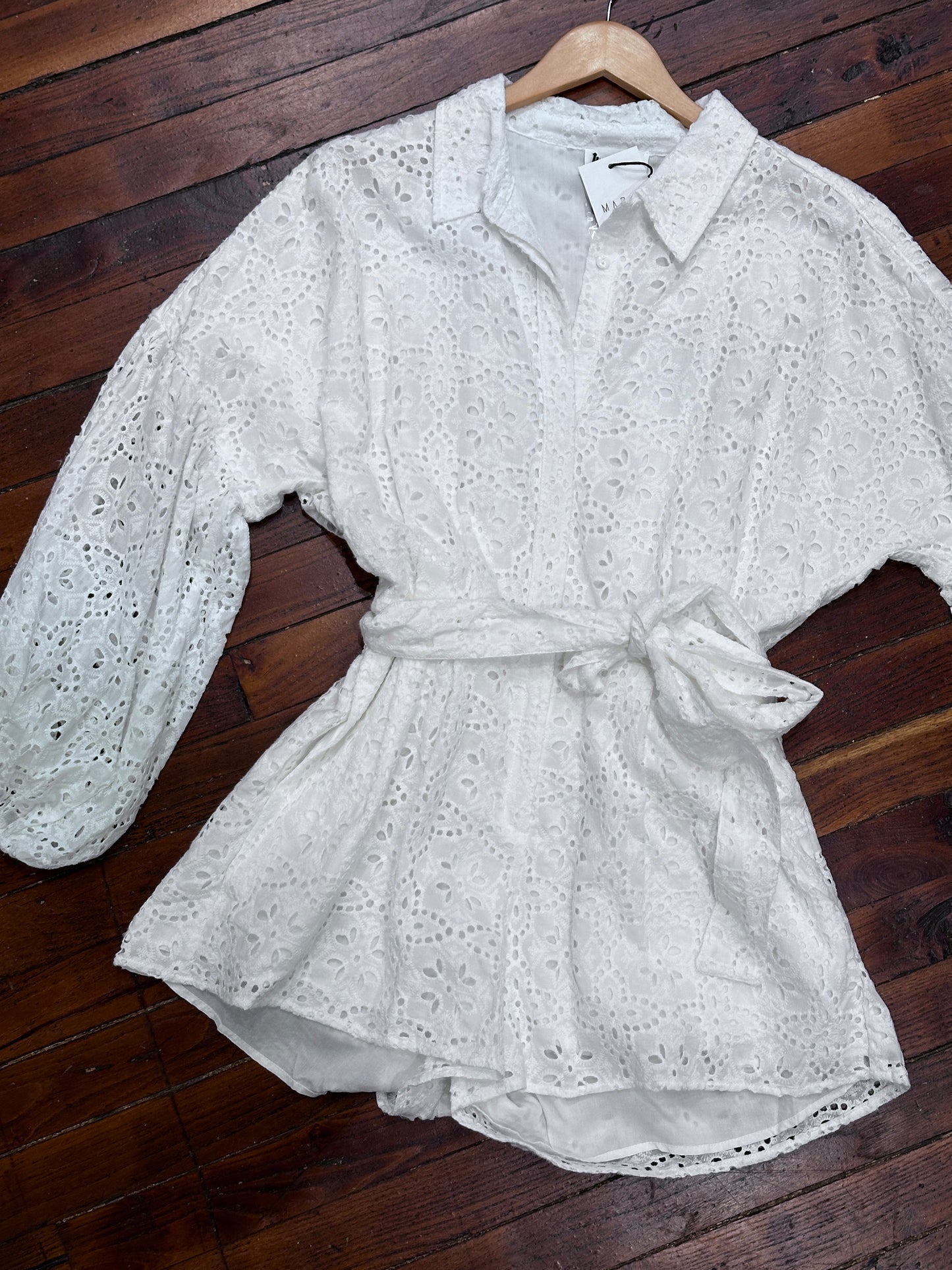 Eyelet Romper - White