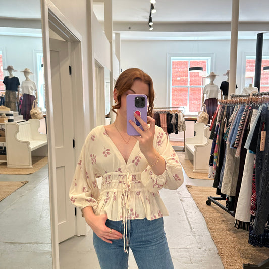 Montana Floral Top Ivory