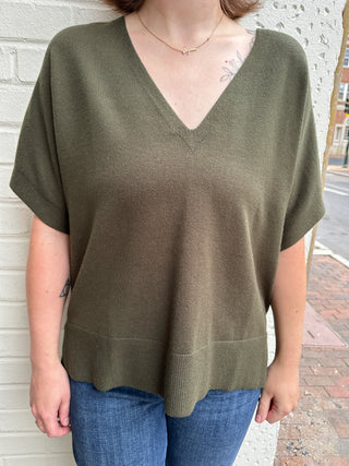 V neck dolman popover