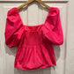 Tiana Elbow Sleeve Top - (Pink Grenadine)