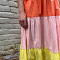 Color Block Shirring Dress
