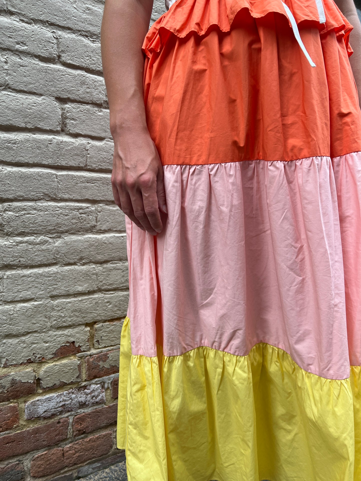 Color Block Shirring Dress