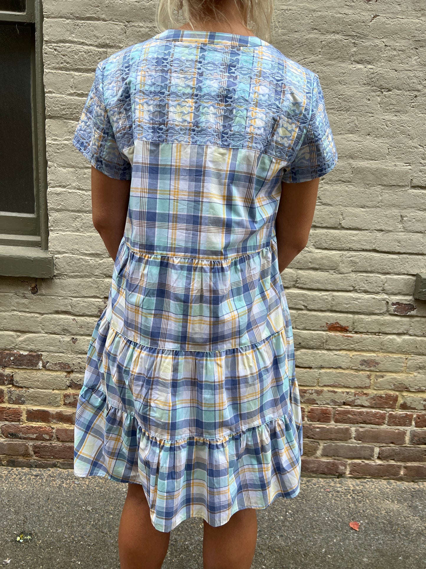 Plaid Embroidery Dress