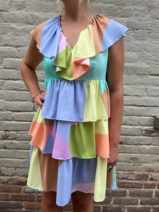 Zuri Dress Sunset Colorblock