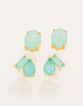 Naiad Stud Earrings Set - Sea Foam