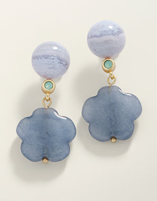 Flagler Stone Earrings Blue
