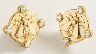 Curious Bee Stud Earrings Gold