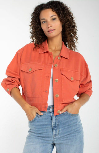 Oversized Cropped Denim Jacket