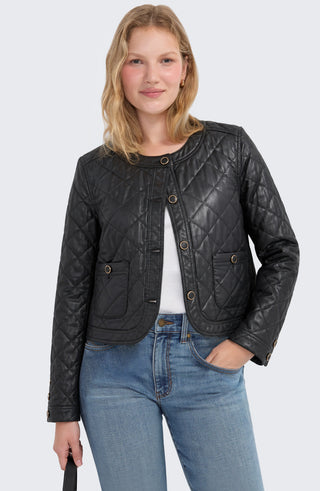 Quilted Collarless Jacket