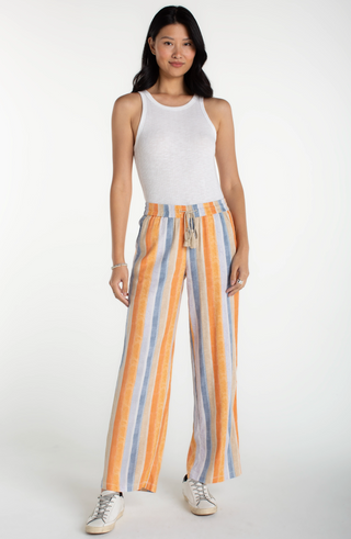 Striped Pull On Wide Leg Pants