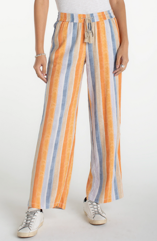 Striped Pull On Wide Leg Pants