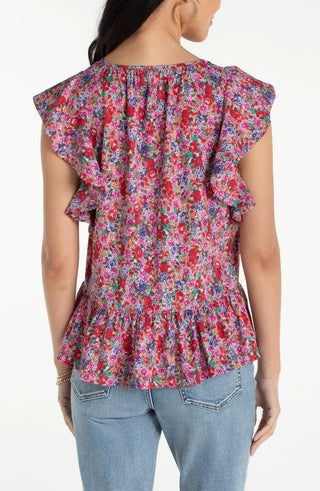 Flutter Sleeve Top w/ Ties
