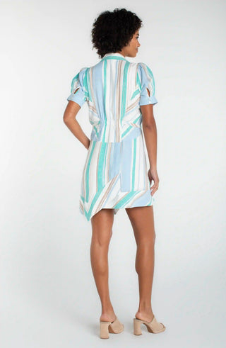 Raglan Asymmetrical Woven Shirt Dress