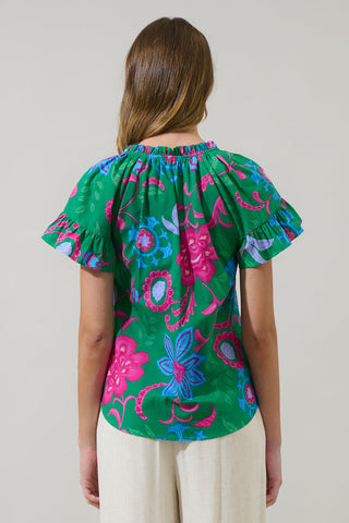 Cabina Floral Ruffle top