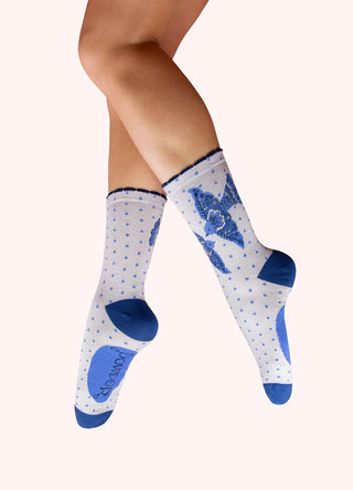 Ladies' Ankle Socks - Blue Birds