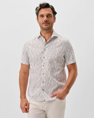 Cotton Blend Short Sleeve Button Up