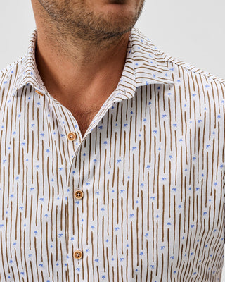 Cotton Blend Short Sleeve Button Up