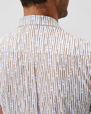 Cotton Blend Short Sleeve Button Up