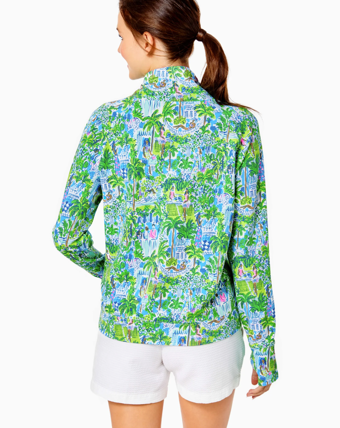 Jax Long Sleeve Popover Sprout Green Lilly on holiday