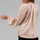 Champagne V Neck Long Sleeve Pleated