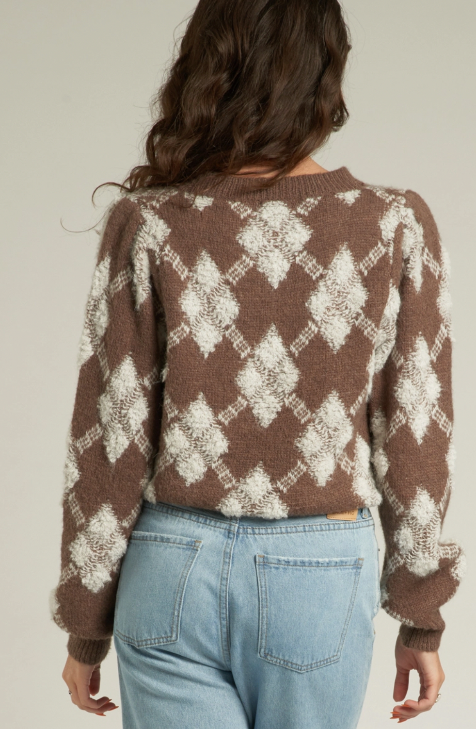 Argyle Cropped Sweater