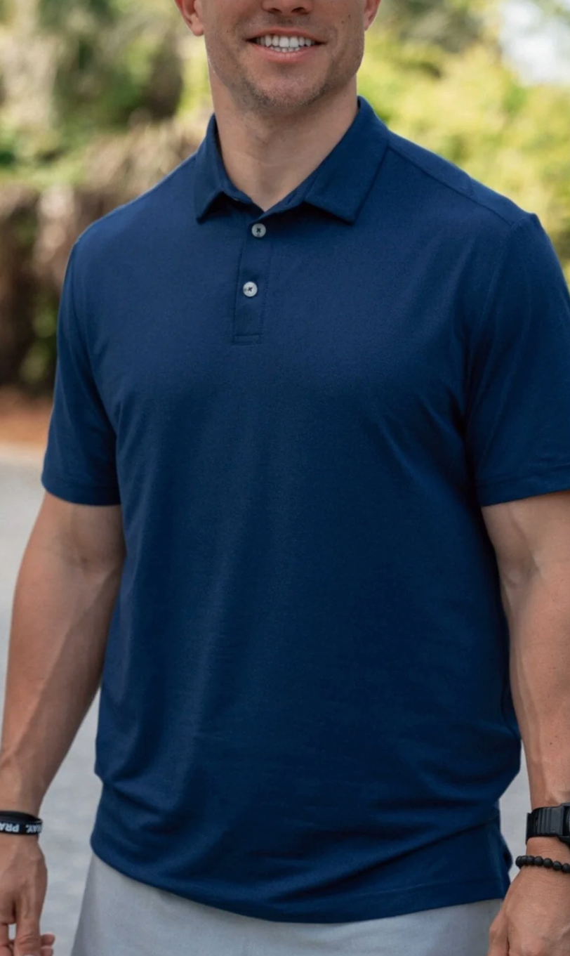 Performance Polo - Heather Navy