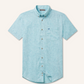 Island Linen Shirt - Flamingos Blue