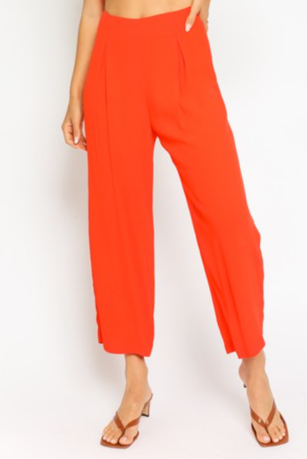 High Waist Kick Flare Pants - Orange