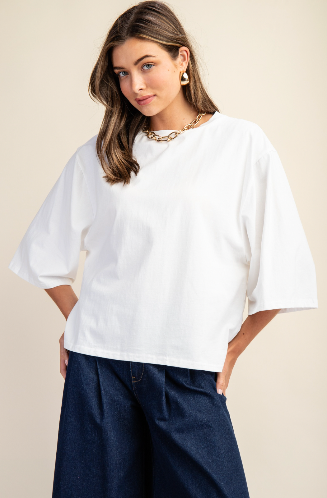 Oversized Not Basic White Tee