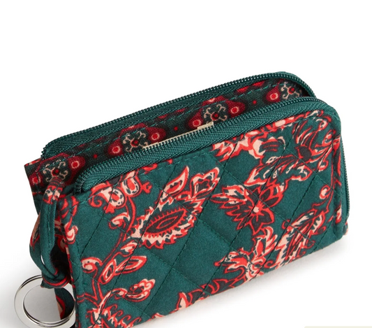 Zip Card Pouch Victorian vines in Cotton gabardine