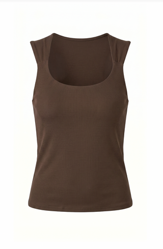 Sleeveless Built-In Bra Knit Top