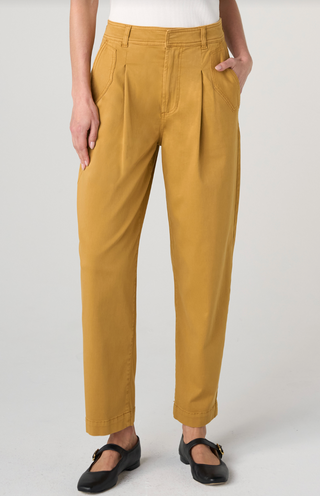 High rise pleated trouser w flap pockets 28' ins