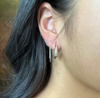 Minimal Silver Bar Threaders