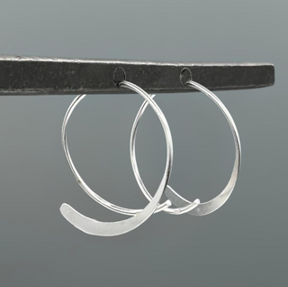 Silver Thin Tapered Wire Hoop