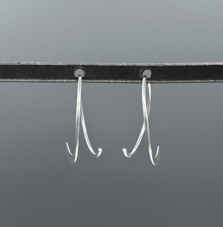 Silver Thin Tapered Wire Hoop