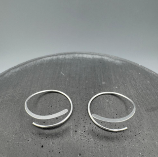 Silver Thin Tapered Wire Hoop